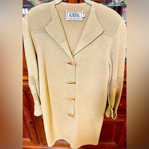 Stunning 1960s-70s Alnoral by Al Spokavicius Long Button Sweater Dress Size M